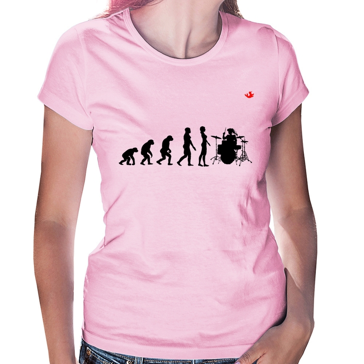 Baby Look Evolução da Baterista - Rosa Bebê