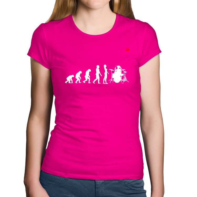 Baby Look Algodão Evolução da Baterista - Rosa