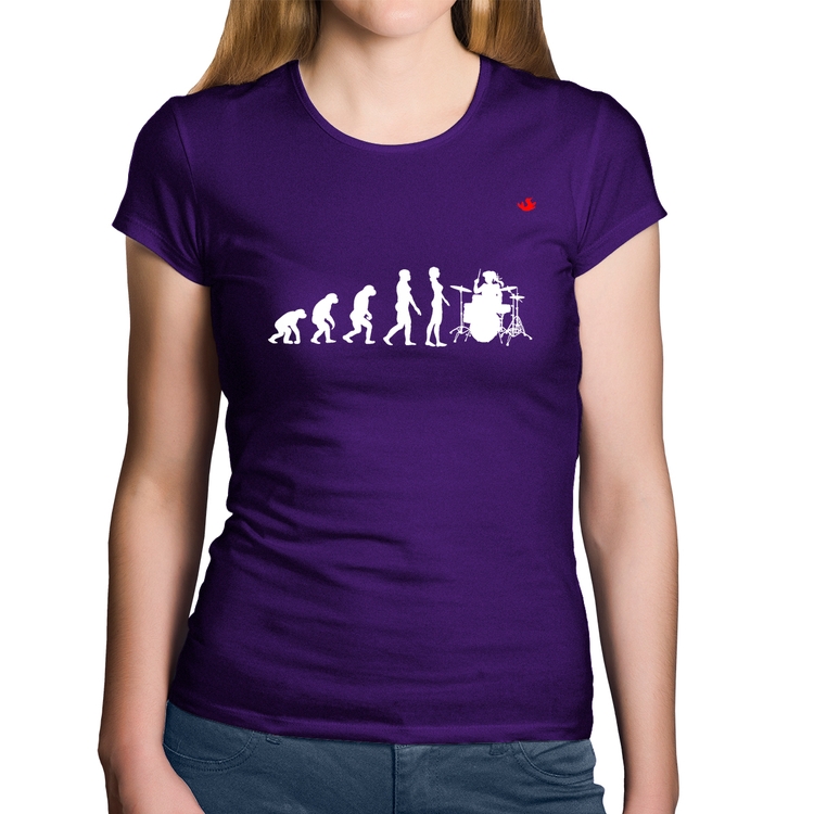 Baby Look Algodão Evolução da Baterista - Roxa