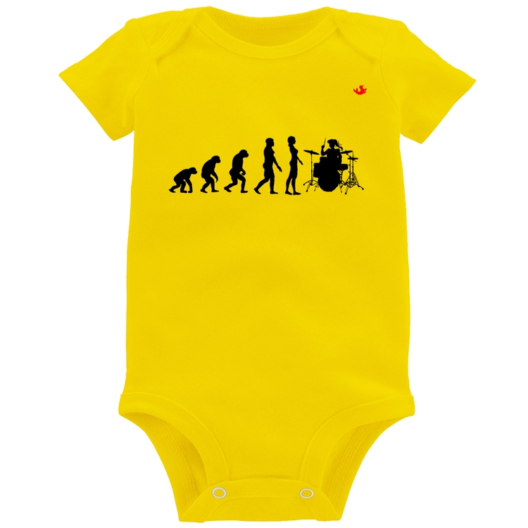 Body Bebê Evolução da Baterista - Amarelo