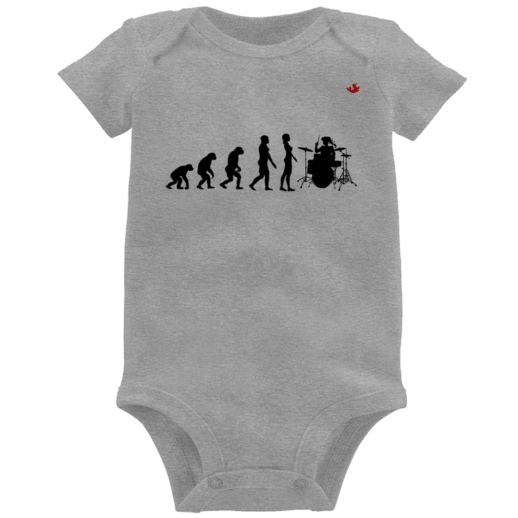 Body Bebê Evolução da Baterista - Cinza