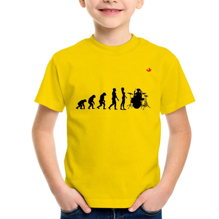 Camiseta Infantil Evolução da Baterista - Amarela