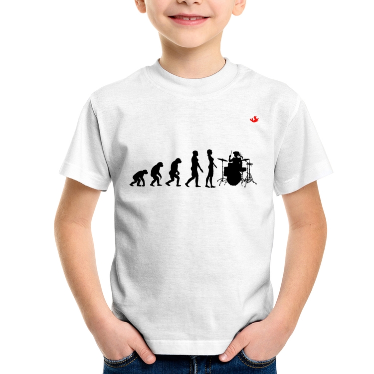 Camiseta Infantil Evolução da Baterista