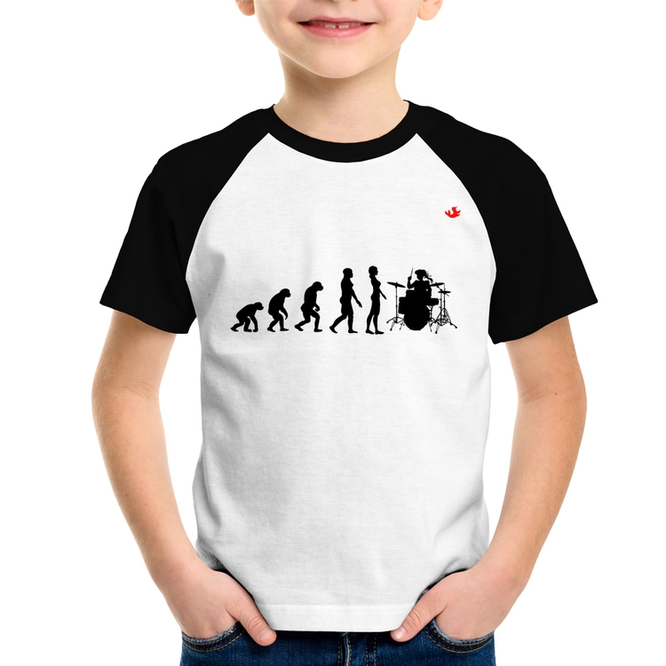 Camiseta Raglan Infantil Evolução da Baterista