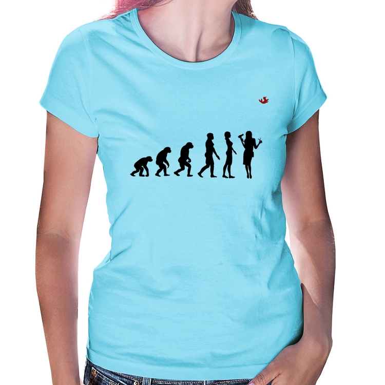 Baby Look Evolução da Cabeleireira - Azul Bebê