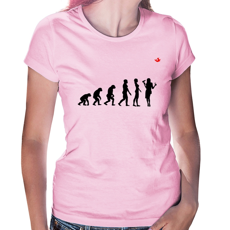 Baby Look Evolução da Cabeleireira - Rosa Bebê