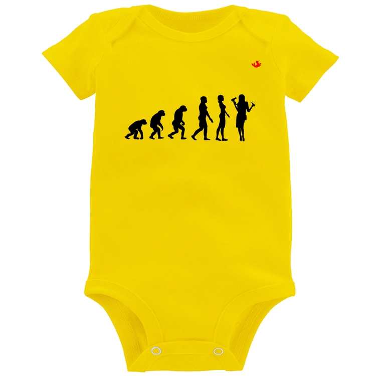 Body Bebê Evolução da Cabeleireira - Amarelo