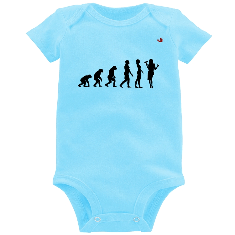 Body Bebê Evolução da Cabeleireira - Azul Bebê