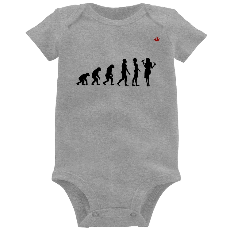Body Bebê Evolução da Cabeleireira - Cinza