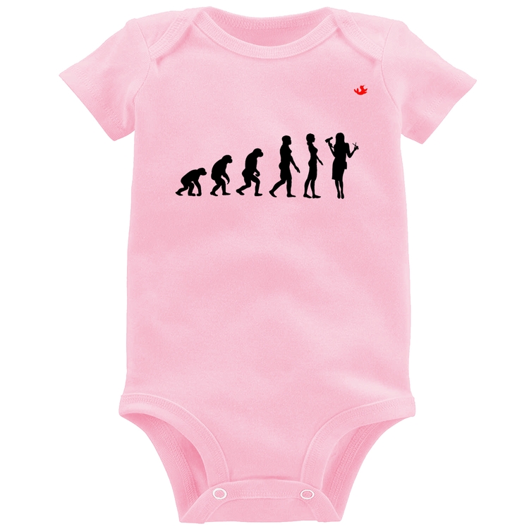 Body Bebê Evolução da Cabeleireira - Rosa Bebê