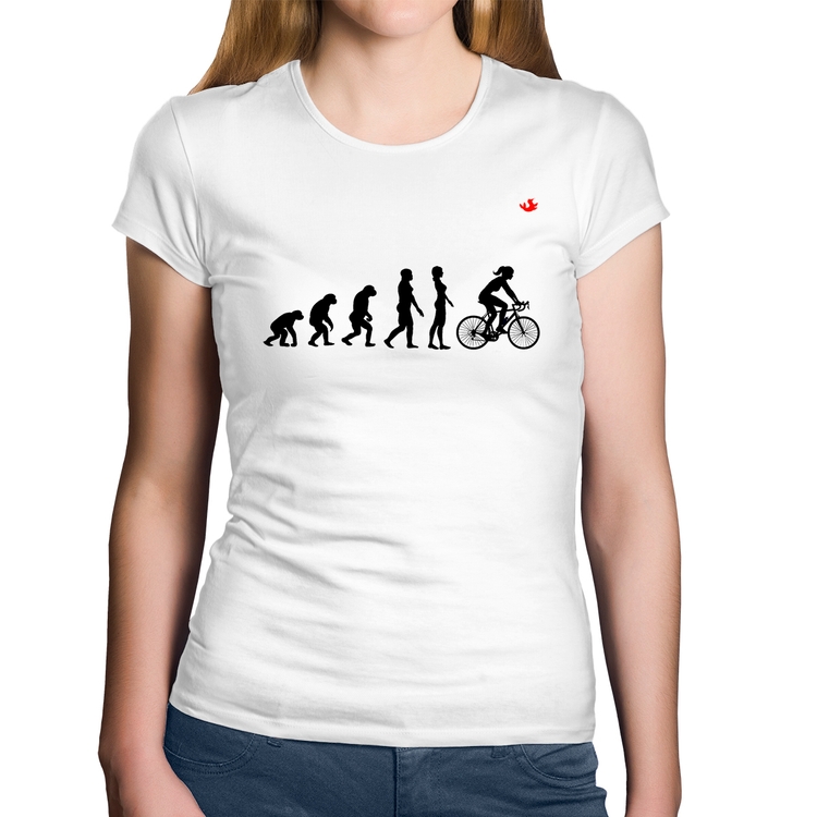 Baby Look Algodão Evolução da Ciclista - Branca