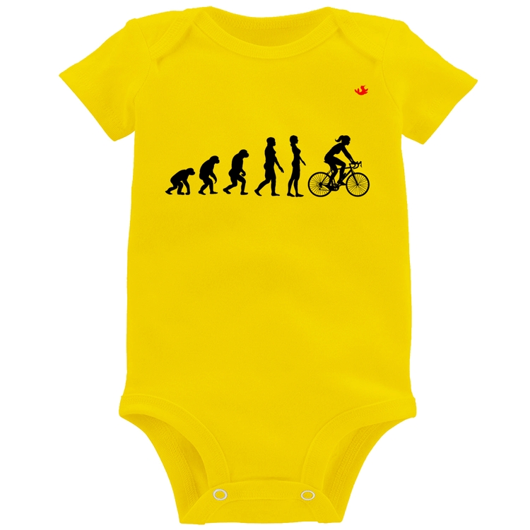 Body Bebê Evolução da Ciclista - Amarelo