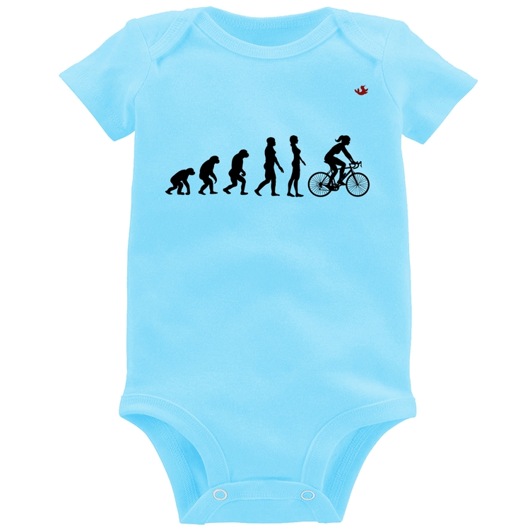 Body Bebê Evolução da Ciclista - Azul Bebê