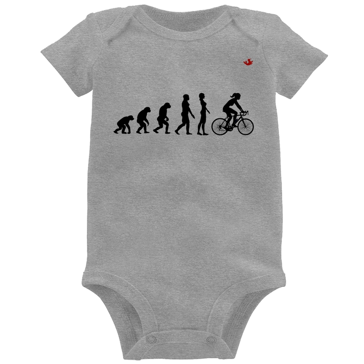 Body Bebê Evolução da Ciclista - Cinza