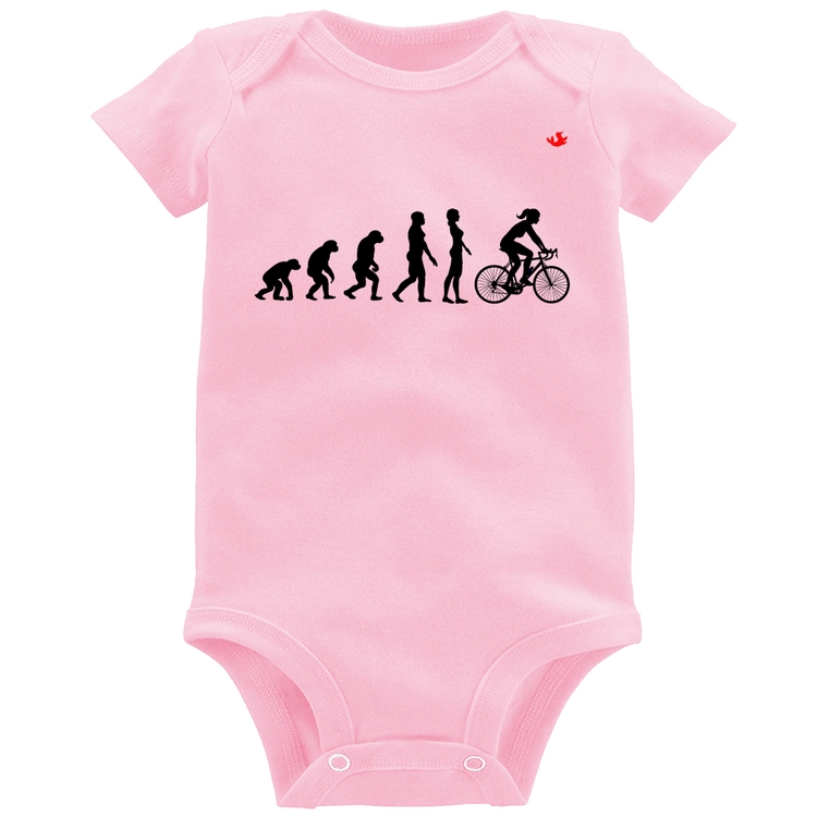 Body Bebê Evolução da Ciclista - Rosa Bebê