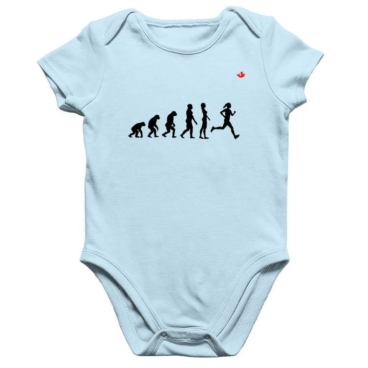Body Bebê Algodão Evolução da Corredora - Azul Bebê
