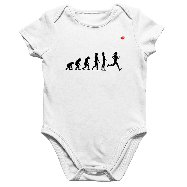 Body Bebê Algodão Evolução da Corredora - Branco