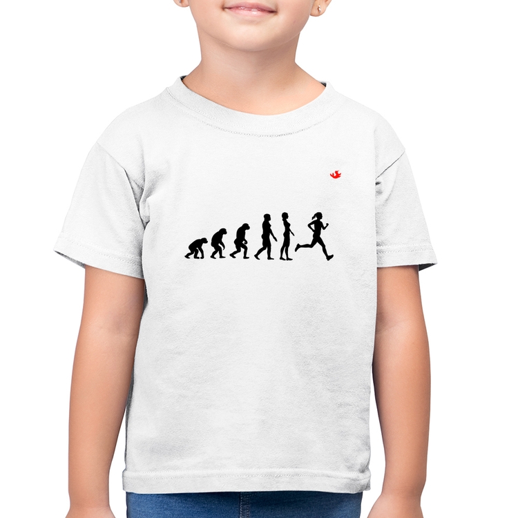 Camiseta Algodão Infantil Evolução da Corredora - Branca