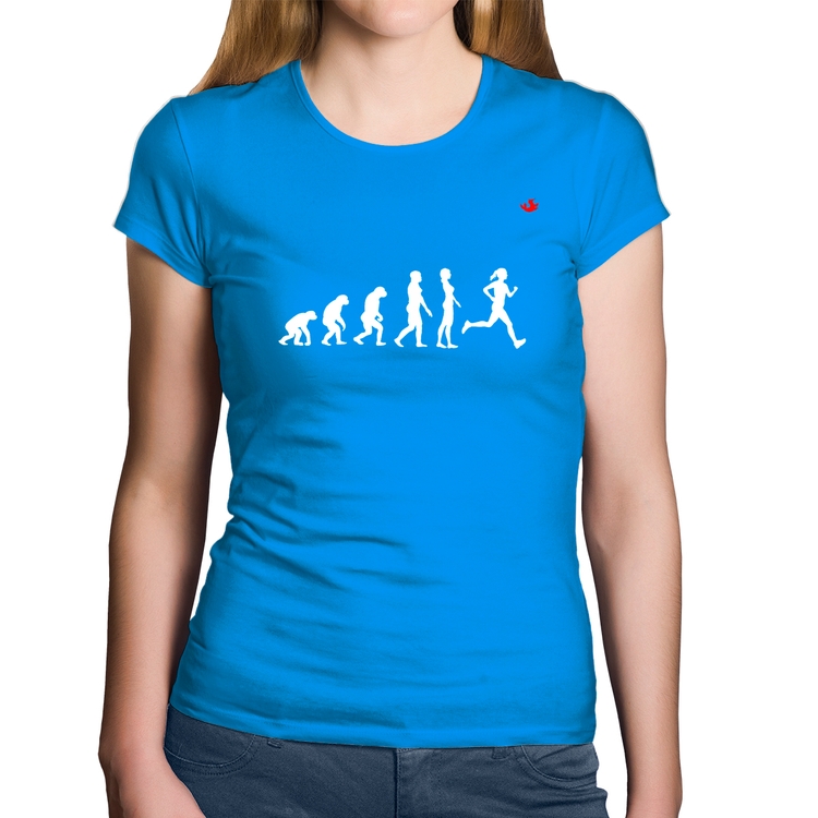 Baby Look Algodão Evolução da Corredora - Azul