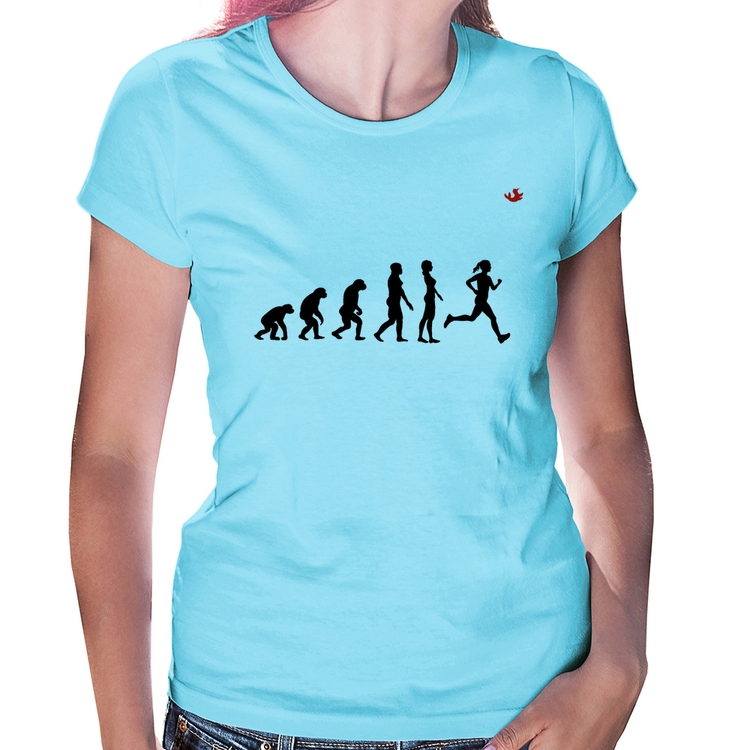 Baby Look Evolução da Corredora - Azul Bebê