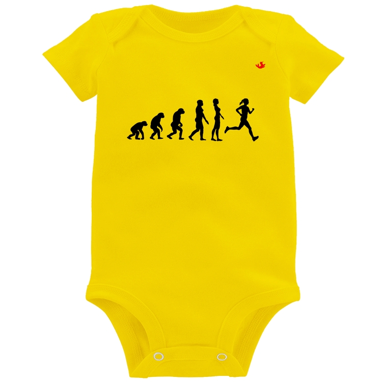 Body Bebê Evolução da Corredora - Amarelo