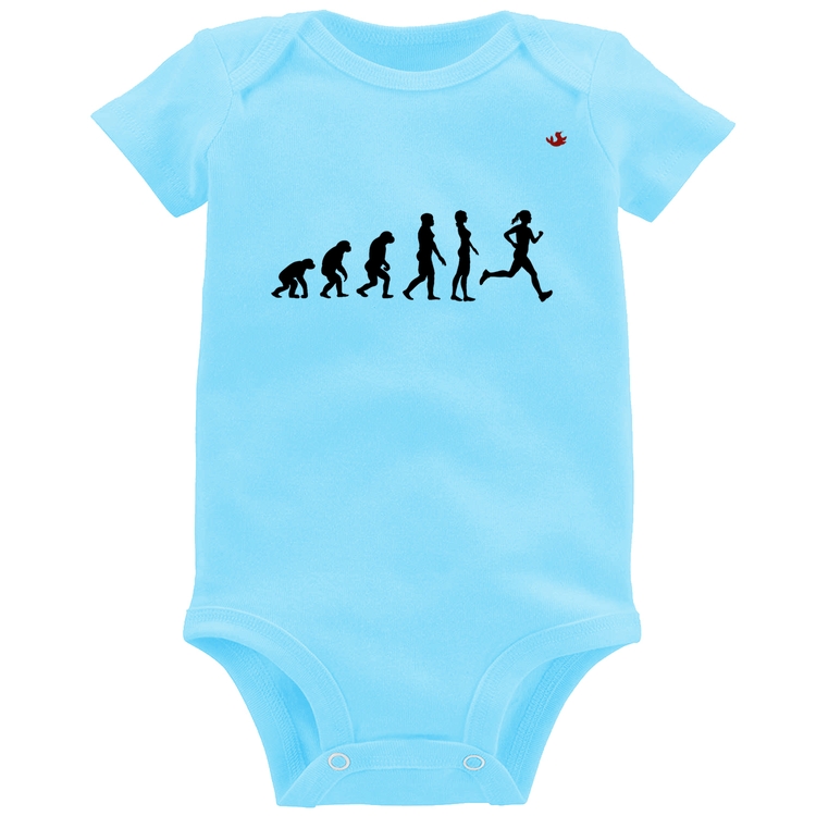 Body Bebê Evolução da Corredora - Azul Bebê