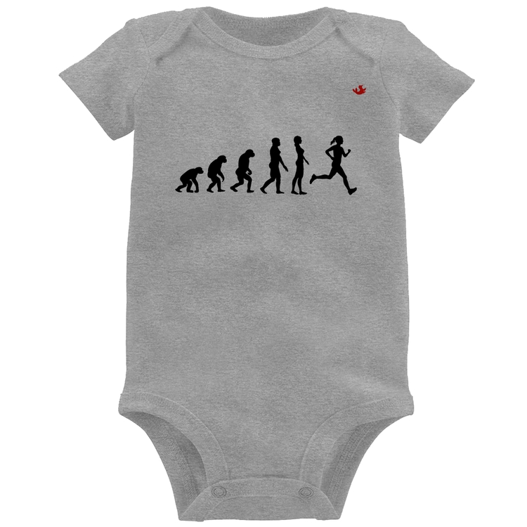 Body Bebê Evolução da Corredora - Cinza
