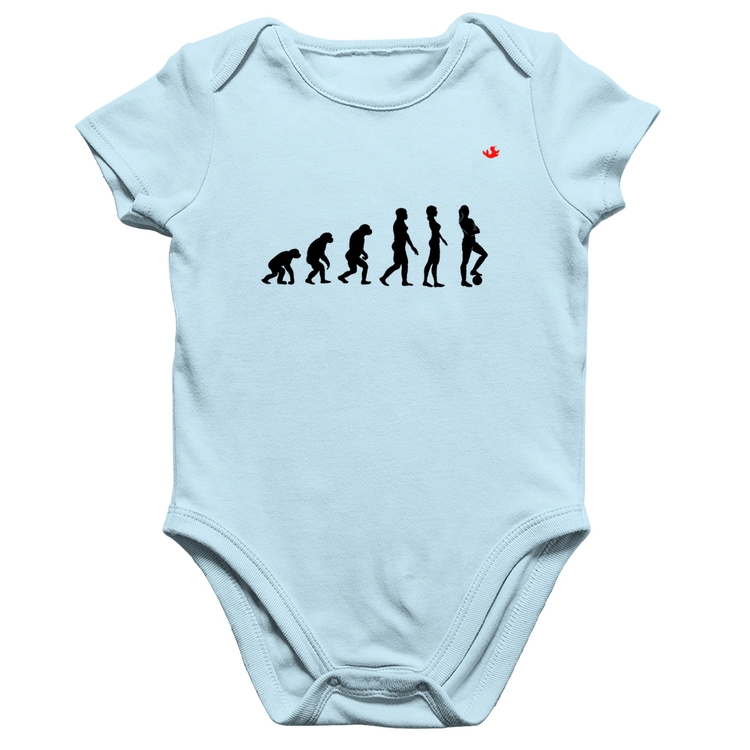 Body Bebê Algodão Evolução da Futebolista - Azul Bebê