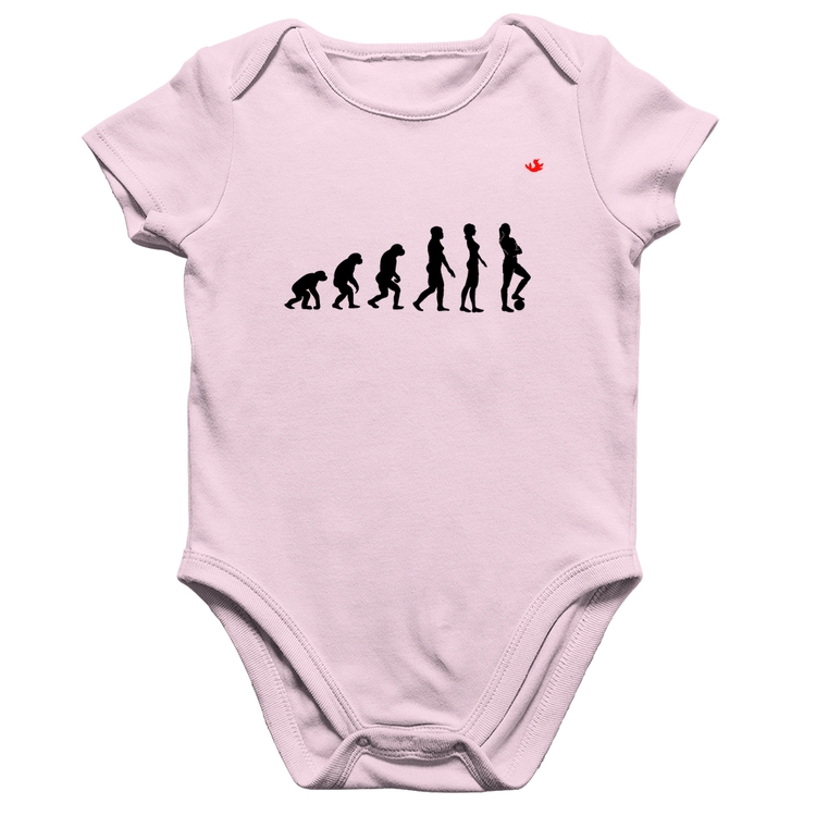 Body Bebê Algodão Evolução da Futebolista - Rosa Bebê