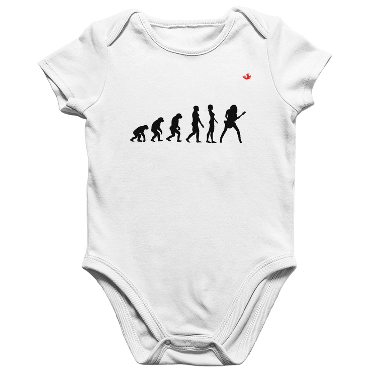 Body Bebê Algodão Evolução da Guitarrista - Branco