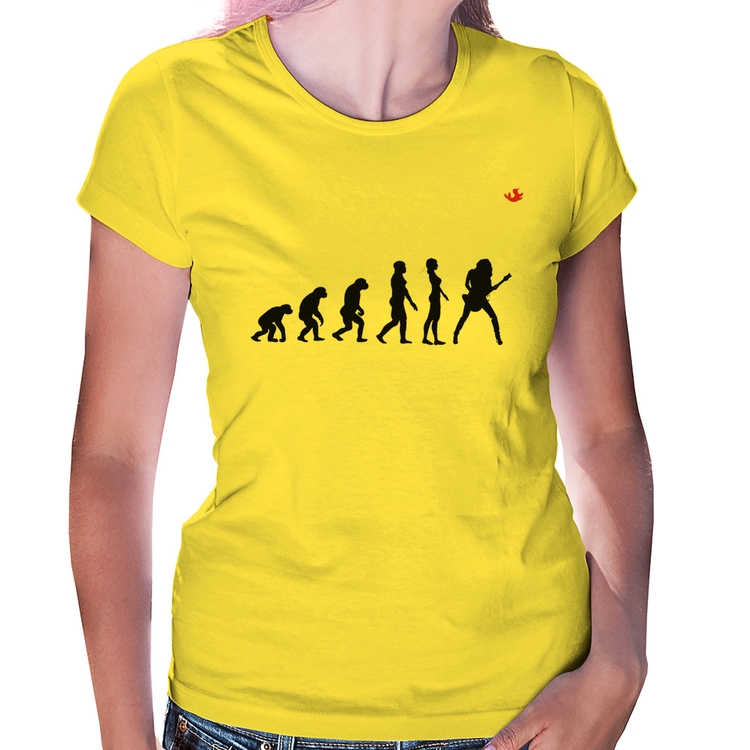 Baby Look Evolução da Guitarrista - Amarela