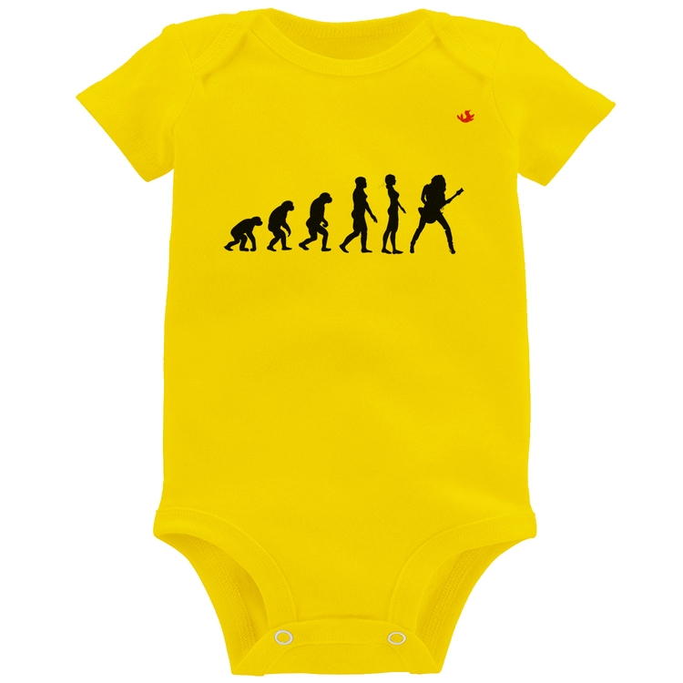 Body Bebê Evolução da Guitarrista - Amarelo