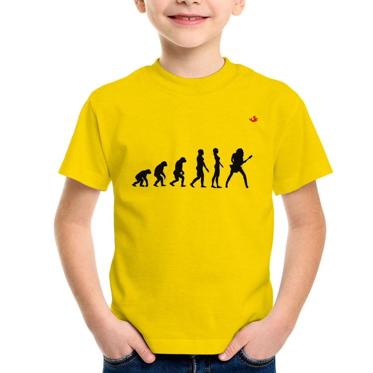 Camiseta Infantil Evolução da Guitarrista - Amarela