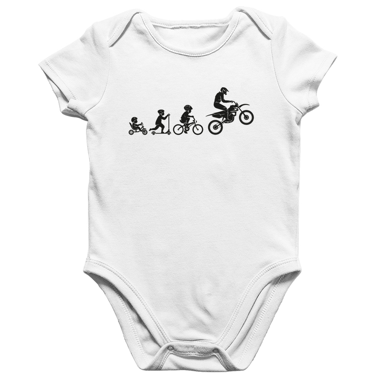 Body Bebê Algodão Evolução da Moto - Branco