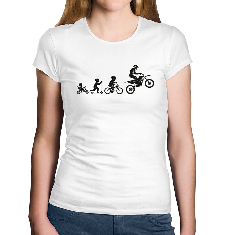 Baby Look Algodão Evolução da Moto - Branca