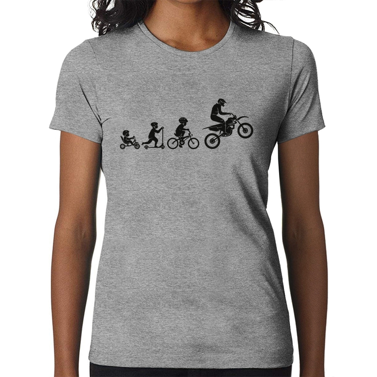 Baby Look Evolução da Moto - Cinza