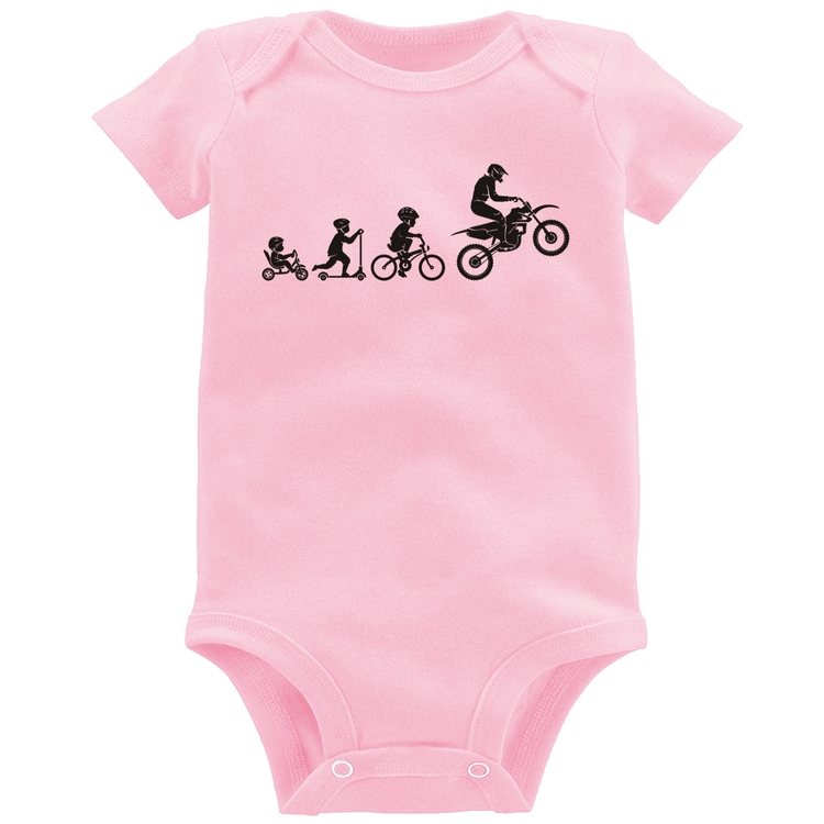 Body Bebê Evolução da Moto - Rosa Bebê