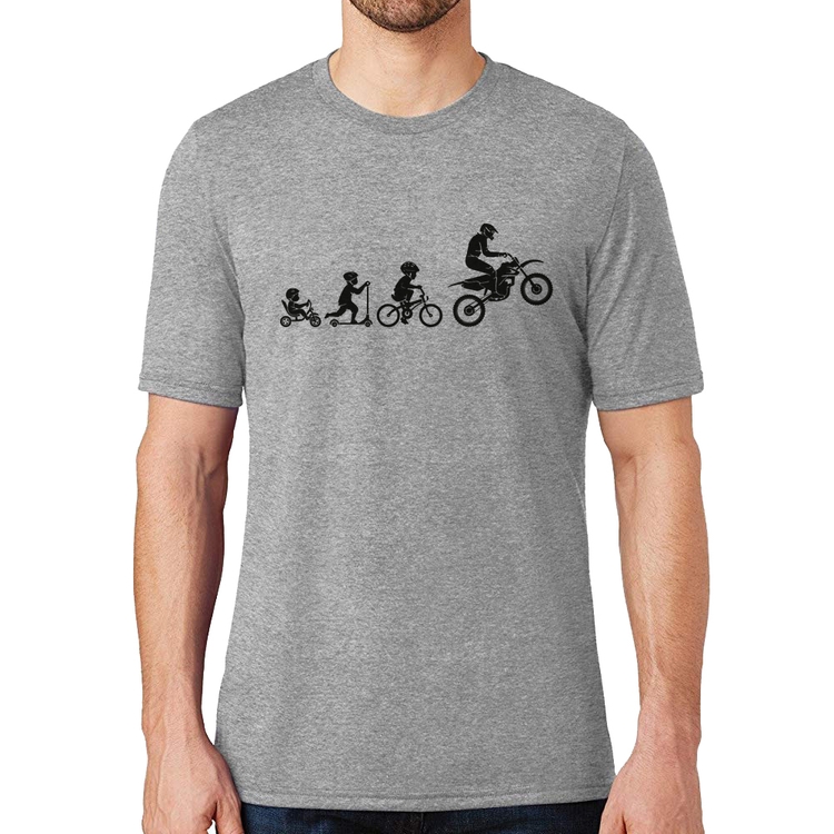 Camiseta Evolução da Moto - Cinza