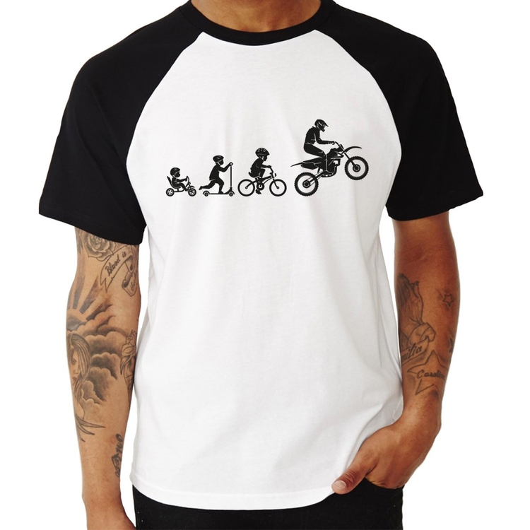 Camiseta Raglan Evolução da Moto