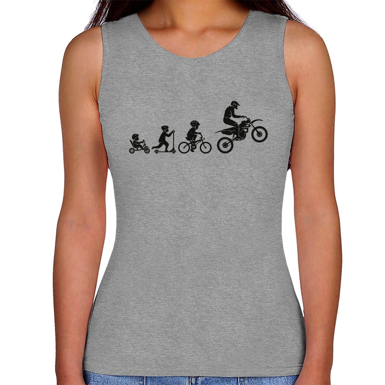 Regata Feminina Evolução da Moto - Cinza