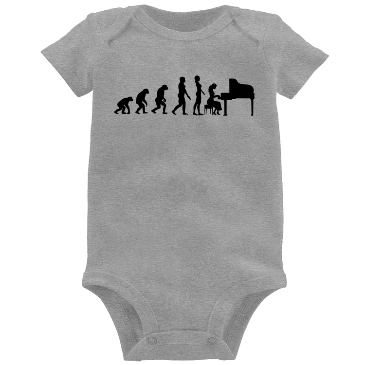 Body Bebê Evolução da Pianista (Piano) - Cinza
