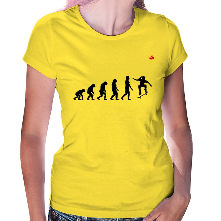Baby Look Evolução da Skatista - Amarela