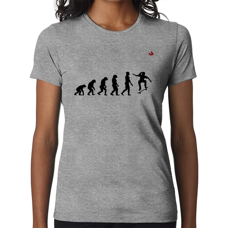 Baby Look Evolução da Skatista - Cinza