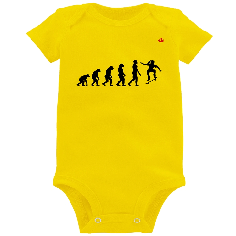 Body Bebê Evolução da Skatista - Amarelo