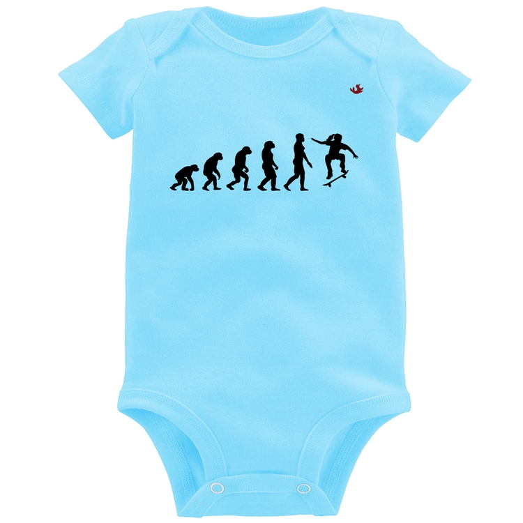 Body Bebê Evolução da Skatista - Azul Bebê
