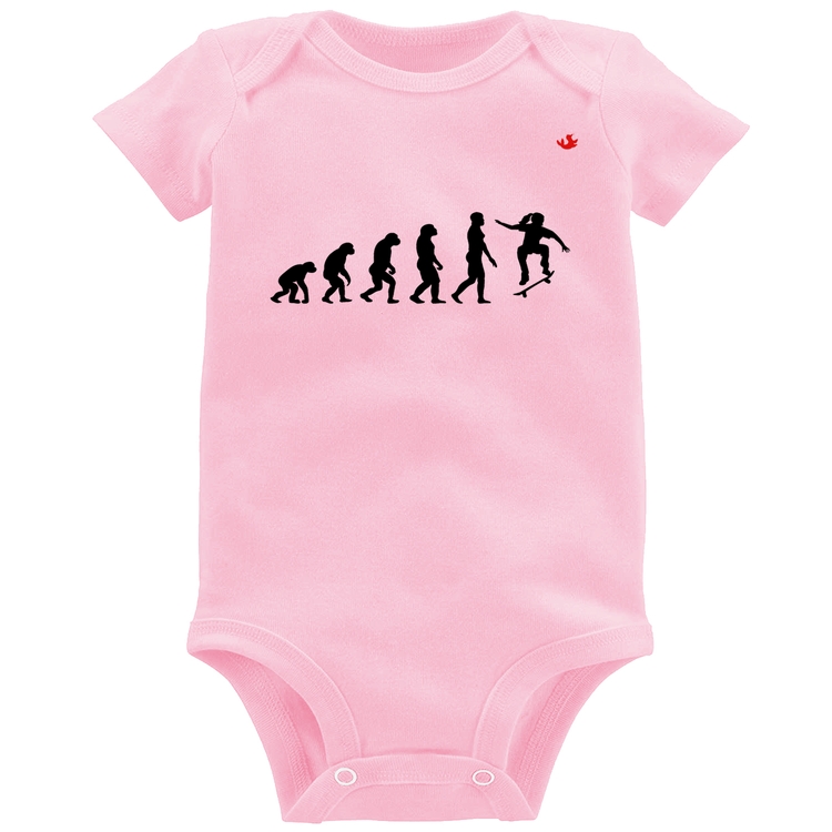 Body Bebê Evolução da Skatista - Rosa Bebê