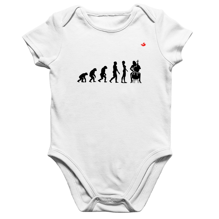 Body Bebê Algodão Evolução da Violoncelista - Branco