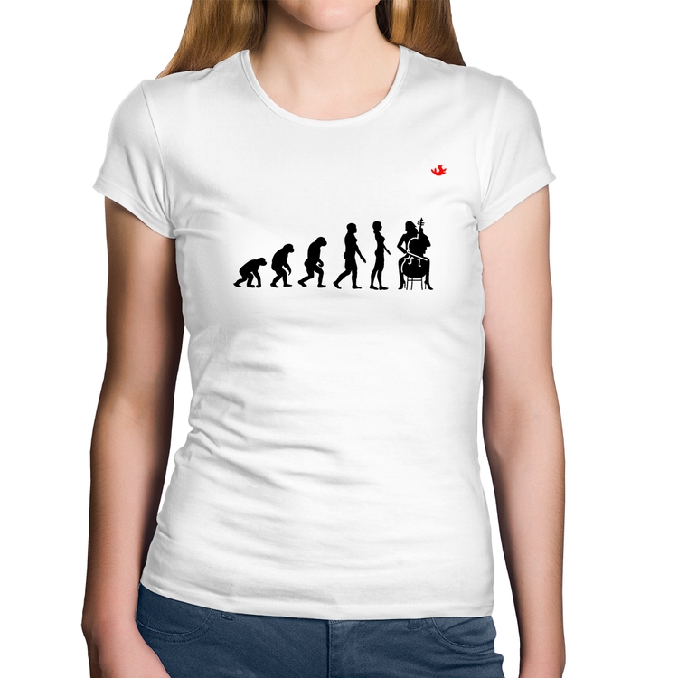 Baby Look Algodão Evolução da Violoncelista - Branca