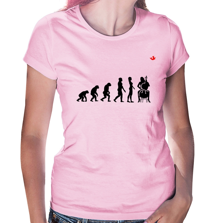 Baby Look Evolução da Violoncelista - Rosa Bebê