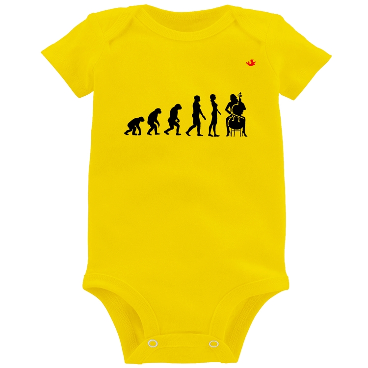 Body Bebê Evolução da Violoncelista - Amarelo